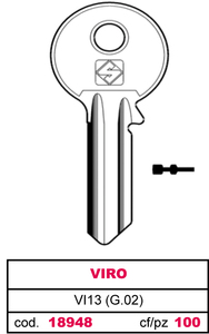 Chiave in Ottone Vi13 (g.Vac 0) Viro - Product Image 1