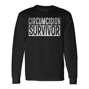 T-shirt adulte en coton et polyester avec citation humoristique et offensante, blague ironique pour les survivants de la circoncision et de la FGM, idéal pour les promotions - Product Image 1