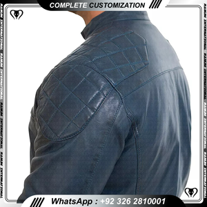 Chaqueta de cuero cortavientos delgada personalizada de alta calidad para hombres, chaqueta de montar, chaqueta de motocicleta para hombres - Product Image 4