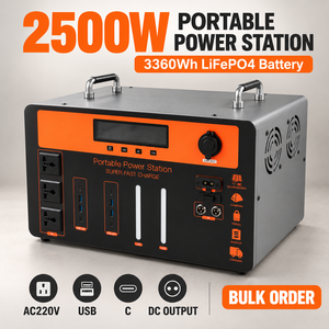 Centrale Électrique Portable 2500W 3360Wh LiFePO4, Générateur Solaire AC220V, Stockage d'Énergie Extérieur, Alimentation de Secours – Vente en Gros - Product Image 1