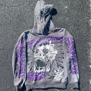 Sweat-shirt à capuche surdimensionné à manches longues pour hommes sérigraphie - Product Image 2