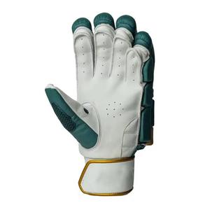 Guantes de cricket profesionales de alta calidad Palma de cuero Premium con acolchado absorbente de golpes Diseño ambidiestro Velcro ajustable - Product Image 4