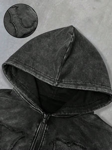 เสื้อแจ็คเก็ตผู้ชาย เสื้อสตรีทแวร์ผู้ชายแบบมีซิป เสื้อสตรีทแวร์ผู้ชาย เสื้อสเวตเชิ้ตผู้ชาย เสื้อสเวตเชิ้ตสีน้ำตาลแบบมีซิป เสื้อฮู้ดดี้ผู้ชาย เสื้อแจ็คเก็ตฮู้ดดี้ผู้ชายลายตัวอักษร - Product Image 4