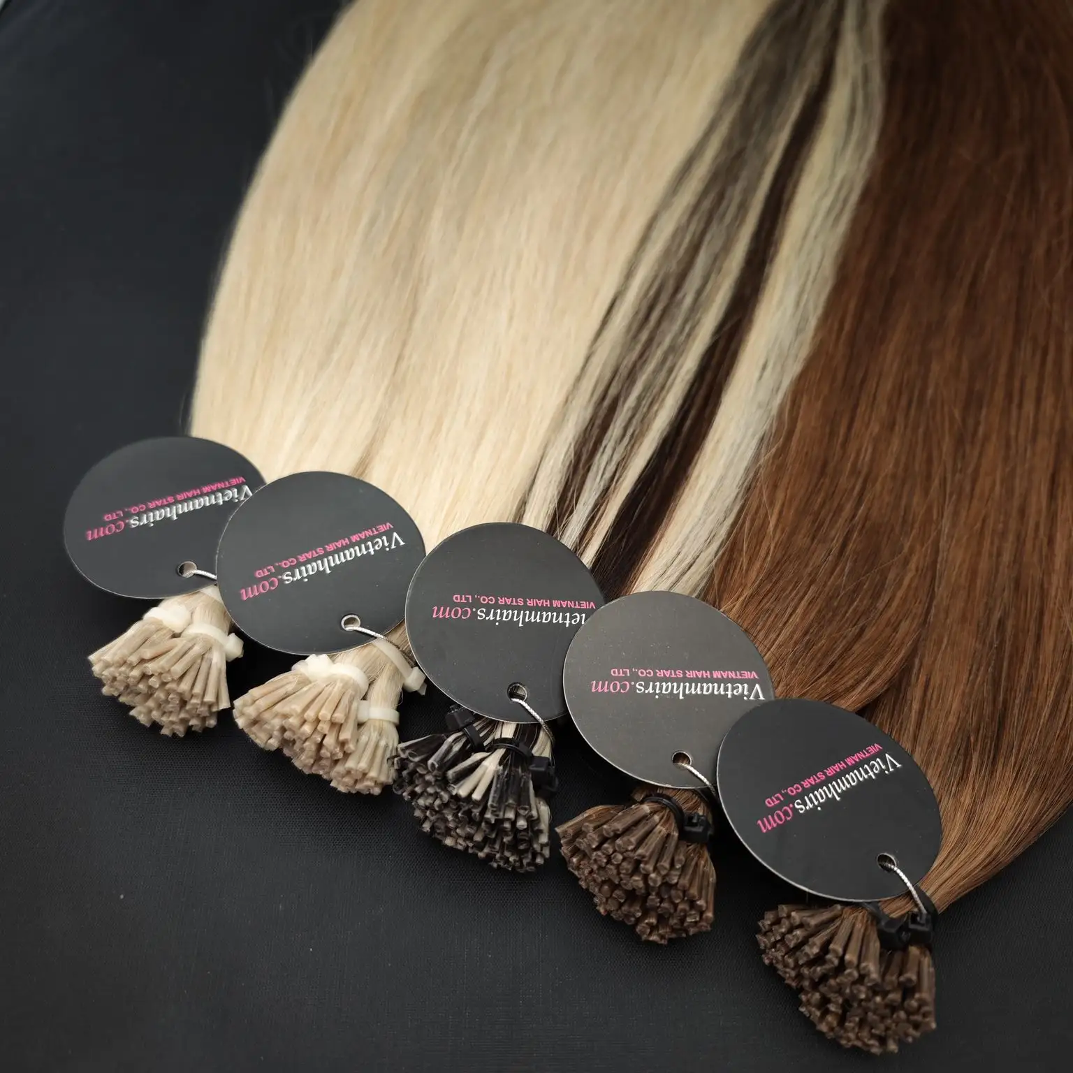 [TOP] Best selling soft white blonde remy Vietnamese hair not synthetic hair Italian keratin flat tip Hair extensions