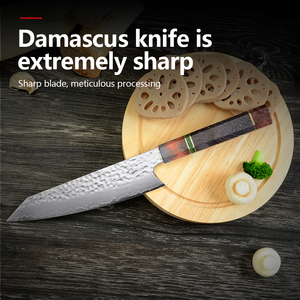 Vente en gros commandes en vrac personnalisées Service OEM ODM lame professionnelle japonaise à haute teneur en carbone couteau de chef de cuisine Damas lame fixe - Product Image 6