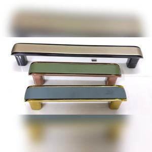 Poignées de porte de cuisine design en alliage de zinc avec inserts dorés, verts et gris, fabricant et fournisseur en gros - Product Image 3