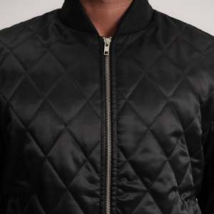 Danson Men's Women's <b>Quilted</b> Varsity <b>Jacket</b> Black Wool Leather Water Proof Embroidered Vintage Style High Quality XS <b>Pattern</b> - Product Image 6