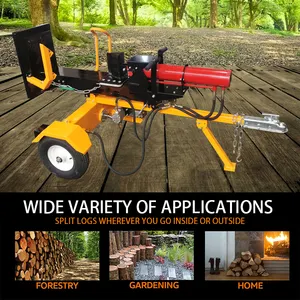 Procesador de leña móvil de gasolina Vertical Horizontal RCM, cortadora de madera, astilladora de madera, divisor de troncos