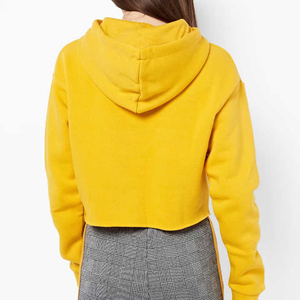 <b>Women's</b> Custom Embroidered Logo Crop Top Hoodie Canvas Polyester Cotton Solid Pullover Winter Season Streetwear - Product Image 4