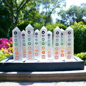 Baguette en sélénite naturelle gravée pour la guérison des Chakras, symbole Reiki Chakra, nouveauté 2025, qualité supérieure - Product Image 5