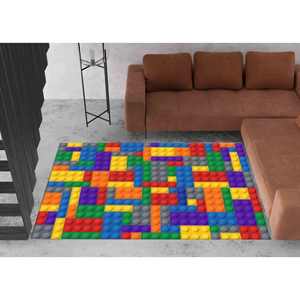 Colorful <b>Building</b> <b>Blocks</b> Rug: Non-Slip Kids Room Carpet,With Pile <b>Soft</b> Rug - Product Image 1