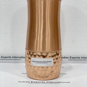 IEI 28. 750ml / 25.36 oz Bouteille d'eau en cuivre pur martelé à la main Portable écologique pour la maison, le bureau et l'extérieur personnalisable - Product Image 3