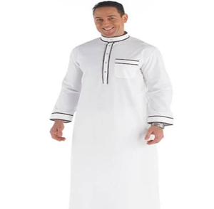 Mauve à la mode pour hommes islamique jubba thawb arabe longue robe vêtements traditionnels du Moyen-Orient disponibles au prix de gros - Product Image 6