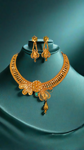 ชุดต่างหูสร้อยคอพร้อมส่งชุดเครื่องประดับต่างหูชุบทอง22K สำหรับผู้หญิงชุดสร้อยคอต่างหู - Product Image 3