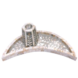 Mother of Pearl Trays Handmade Inlay Handmade Indian Trays With Bakhoor Set for Ramadan and <b>Eid</b> <b>Gift</b> Mop Trays for Serving - Product Image 1