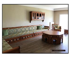 Design d'intérieur Majlis arabe, design classique moderne, ensemble élégant pour salon, sièges d'angle luxueux, design gain de place - Product Image 1