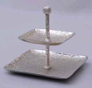 Support à gâteau en aluminium plaqué cuivre, écologique, avec poignée, pour décoration de fête de mariage, couleurs personnalisées, lot de 4, prix de gros d'usine - Product Image 2