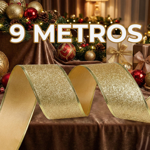 Nastri Natalizi in Tessuto Glitterato Rosso, Verde e Oro - Product Image 5