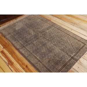 Vintage 3,8x6,3 ft Rug, Accent Turkish Rug, <b>Brown</b> Floral <b>Wool</b> Rug - Product Image 4