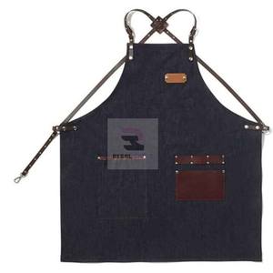 Delantal de chef de alta calidad Uniforme y delantales de peluquero en tela vaquera y cuero Hecho de lona de algodón - Product Image 2