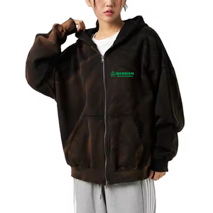 เสื้อฮู้ดดี้ผ้าฝ้ายหนานุ่มทรงปกติสำหรับผู้หญิง แบบมีซิป  รับสกรีนโลโก้ ระบายอากาศได้ดี - Product Image 6