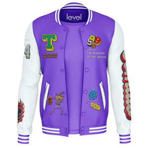 Chaqueta universitaria gruesa de satén personalizada para hombre, ropa de calle bordada, chaqueta universitaria informal de béisbol Vintage de talla grande para hombre - Product Image 1