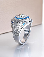 3,0 Karat Moissan ite Ring Herren Moissan ite Single Cocktail Saphir Ring Herr der Ringe