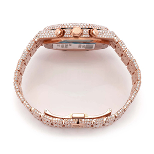 Reloj de Moda de Acero Inoxidable de Alta Calidad con Incrustaciones de Moissanita y Logotipo Personalizado - Product Image 4