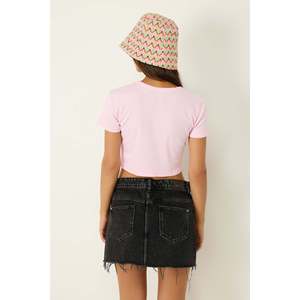 T-shirt court pour femme, style décontracté et sportif, en tissu de coton turc, respirant, taille unique, XS-4XL - Product Image 4