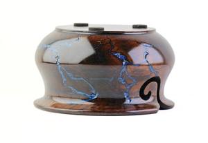 Cuenco de Madera para Hilos con Figura de Resina de Lichtenberg, 7x4 Pulgadas de Diámetro, Regalo Personalizado para Tejedores - Product Image 4