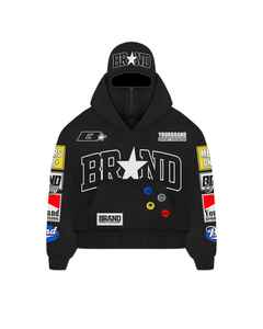 Ensemble de pantalons de survêtement à capuche deux pièces personnalisés pour hommes, en coton éponge français surdimensionné, sweat à capuche imprimé bouffant 3D, pantalon évasé, survêtement patchwork - Product Image 4