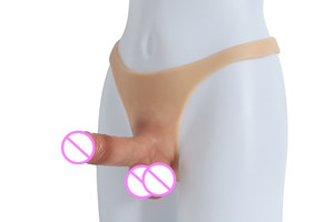 Dildo giả dương vật đeo ngoài bằng silicon mềm mại, kiểu dáng thong, có khung đỡ tích hợp, thiết kế trơn trượt, hình dáng chân thực dành cho phụ nữ đồng tính nữ. - Product Image 2