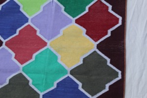 Durry y alfombra de algodón indio tradicional tejido a mano indio patrón geométrico lavable para dormitorio - Product Image 3