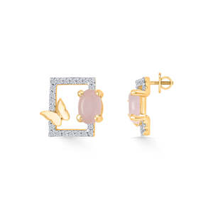 Pendientes de Perlas con Baño de Oro Amarillo Symmetry Grace para Mujer, Joyería Vintage Geométrica y Elegante para Fiestas - Product Image 3