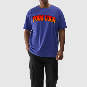 100% coton lourd poids luxe hommes T-shirts unisexe impression personnalisée Logo coupe régulière blanc t-shirt surdimensionné t-shirt 2025 - Product Image 1