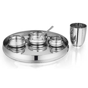 Vente chaude Dernière conception Vaisselle Alimentaire Thali Ensemble Miroir Fini Forme Ronde Dîner Thali Ensemble Pour La Vaisselle - Product Image 6