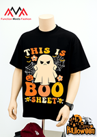 T-shirt imprimé unisexe Halloween Offre Spéciale tissu Spandex en coton doux, stock prêt à l'emploi en gros