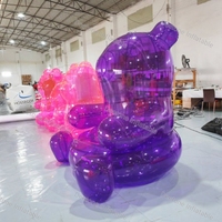 Fauteuil gonflable transparent en forme d'ours, canapé pneumatique en PVC pour chambre d'enfant, décoration intérieure, mobilier de fête, siège lounge intérieur