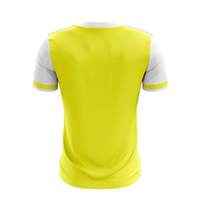 เสื้อโปโลชายสีเหลืองลายตารางแขนสั้นลำลองระบายอากาศได้ดีผ้าถักโพลีเอสเตอร์พิมพ์ลายดิจิทัลลายเรขาคณิต - Product Image 2