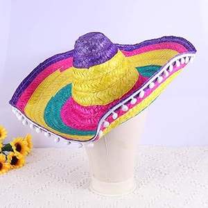 Chapeau de paille mexicain en bambou de haute qualité, personnalisé OEM, unisexe, accessoire de voyage estival pour fête et déguisement, grand sombrero 2026 - Product Image 2