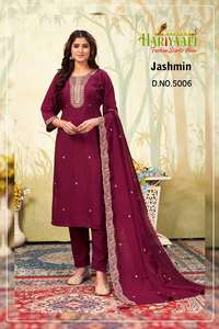 Ensembles de Kurti en soie pure PV de créateur prêts à porter, robe Kalamakari pour 2025, nouvelle robe Kalamkari pour femmes, ensembles en coton 3 pièces - Product Image 3