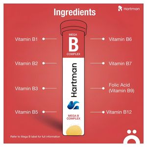 เมกะ บี คอมเพล็กซ์ เม็ดฟู่ รสแอปริคอตพีช 20 เม็ด อาหารเสริมพลังงานรายวันสำหรับผู้ใหญ่และวัยรุ่น - Product Image 3