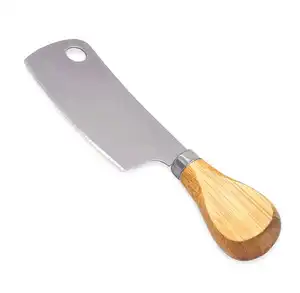 Top vendendo aço inoxidável 304 alta qualidade antiaderente faca de queijo com alça de madeira para assar pão partido cozinha ferramentas