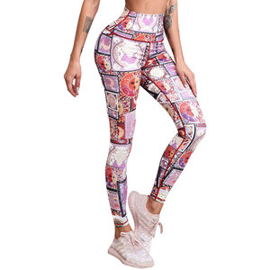 Leggings en tissu extensible personnalisable avec logo OEM pour femmes avec technique de strass pour cadeaux de fitness et de sport - Product Image 1