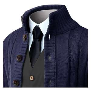 Cárdigan de Punto Personalizado Estilo Universitario Vintage, 100% Algodón, Decoración con Botones, Servicios ODM OEM, Patrón Impreso de Moda para Invierno - Product Image 2