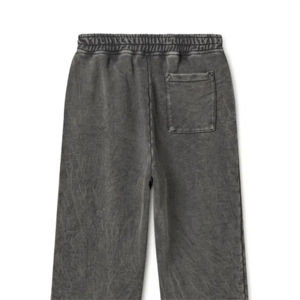 Pantalones de chándal acampanados sueltos personalizados para hombre, pantalones de chándal de estilo informal de cintura media con logotipo y estampado de abullonado de color sólido, OEM - Product Image 4