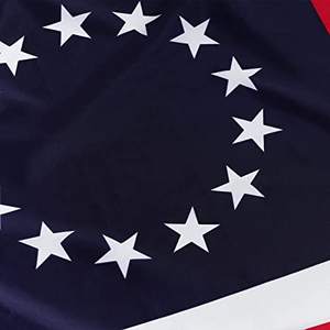 Lot de 2 drapeaux TOPFLAGS Betsy Ross 3x5 pour extérieur, fabriqués aux États-Unis, 13 étoiles, colonies, 135g, 1kg, toile avec en-tête et 2 œillets en laiton - Product Image 5