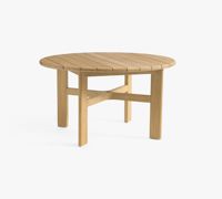 Ensemble de table à manger ronde d'extérieur moderne en teck massif, chaises rembourrées durables, écologiques, pliables, rangement facile, 4 places, pour villa