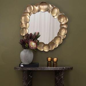 Metal Leaf Frame Wall <b>Mirror</b> Easy Mounted Elegant <b>Mirror</b> Home Bedroom Living Room Decorative Accent <b>Mirror</b> In Good Deals - Product Image 5
