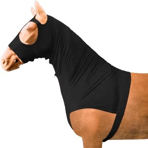 Máscara de mosca de caballo de verano para caballos con orejas, protector de nariz, malla suave transpirable ligera, protección de bloque UV, pantalones de uso al aire libre - Product Image 1